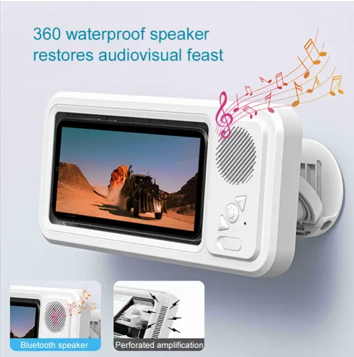 AquaSound™ – Support Mural Étanche avec Enceinte Bluetooth view 2