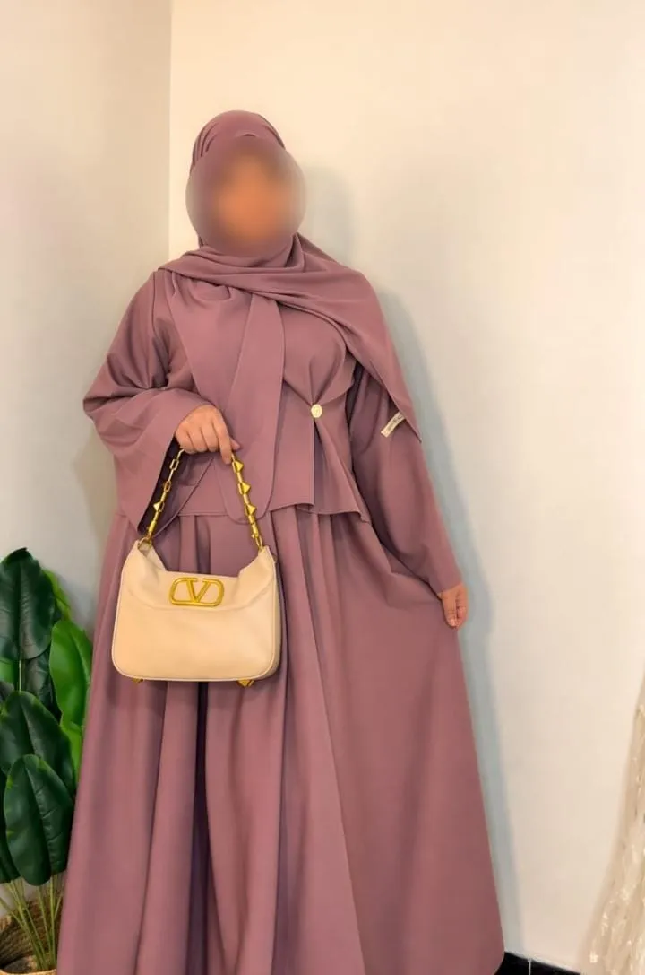elegent modest purple dress